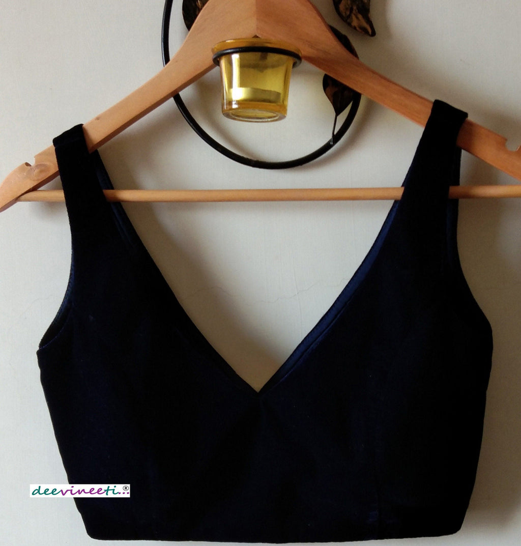 Velvet Blouse Deep V Neck DVBL_034