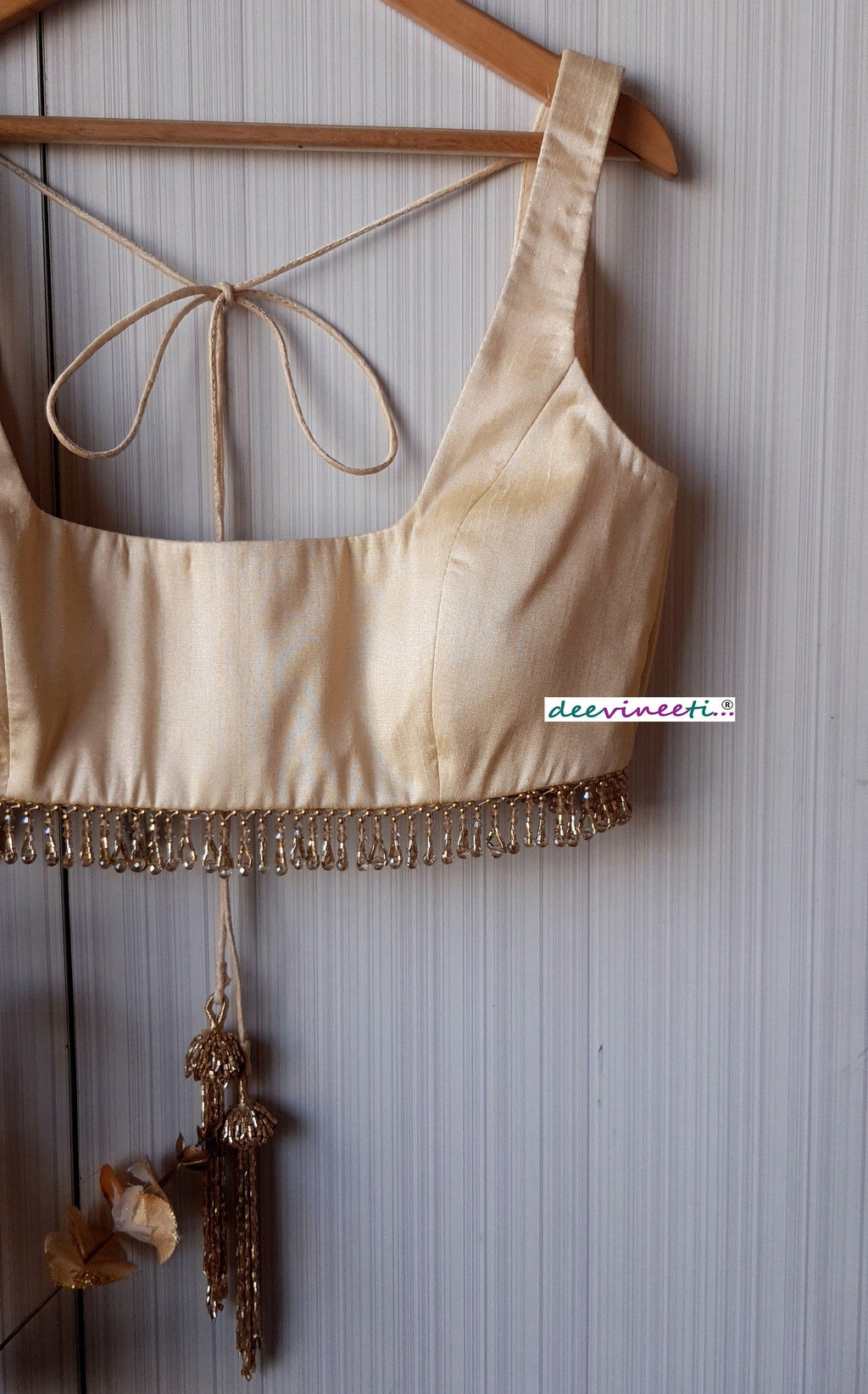 Raw Silk Blouse Deep Square Neck DVBL_190