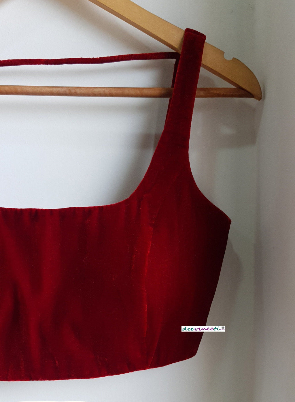 Velvet Blouse Square Neckline Sleeveless DVBL_274