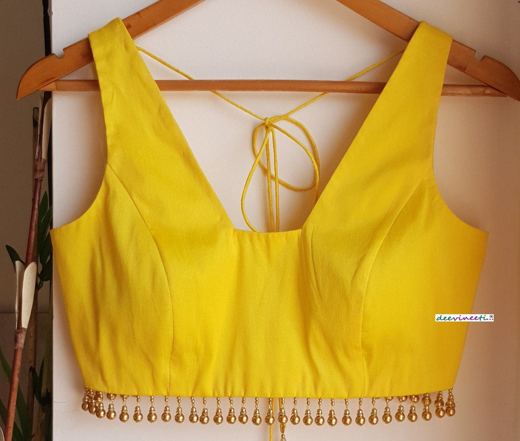 Raw Silk Trapeze Neck Blouse DVBL_291