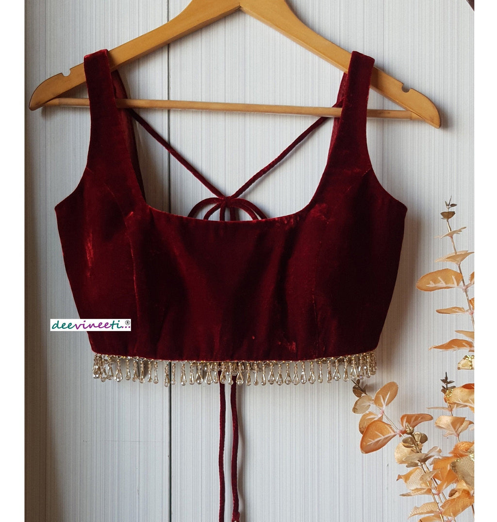 Velvet Deep Square Neck Blouse DVBL_144