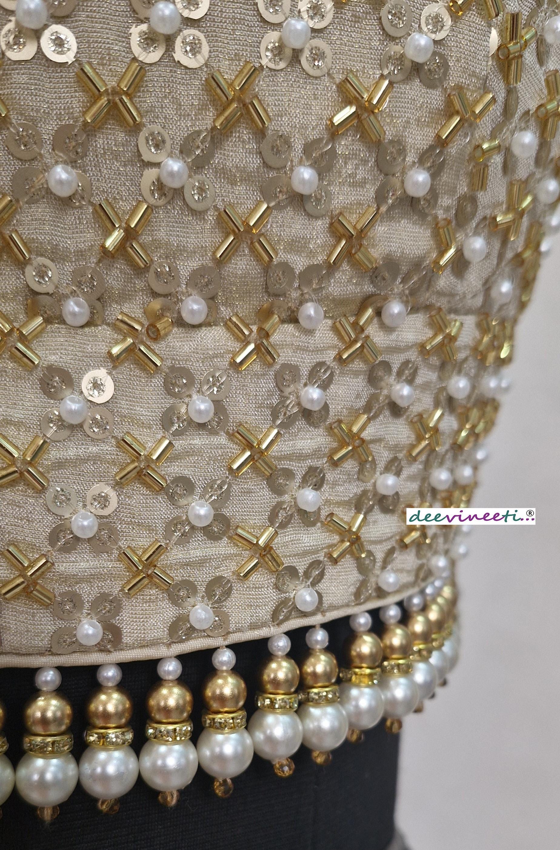Gold Embroidered Tissue Silk Blouse Square Neck DVBL_399