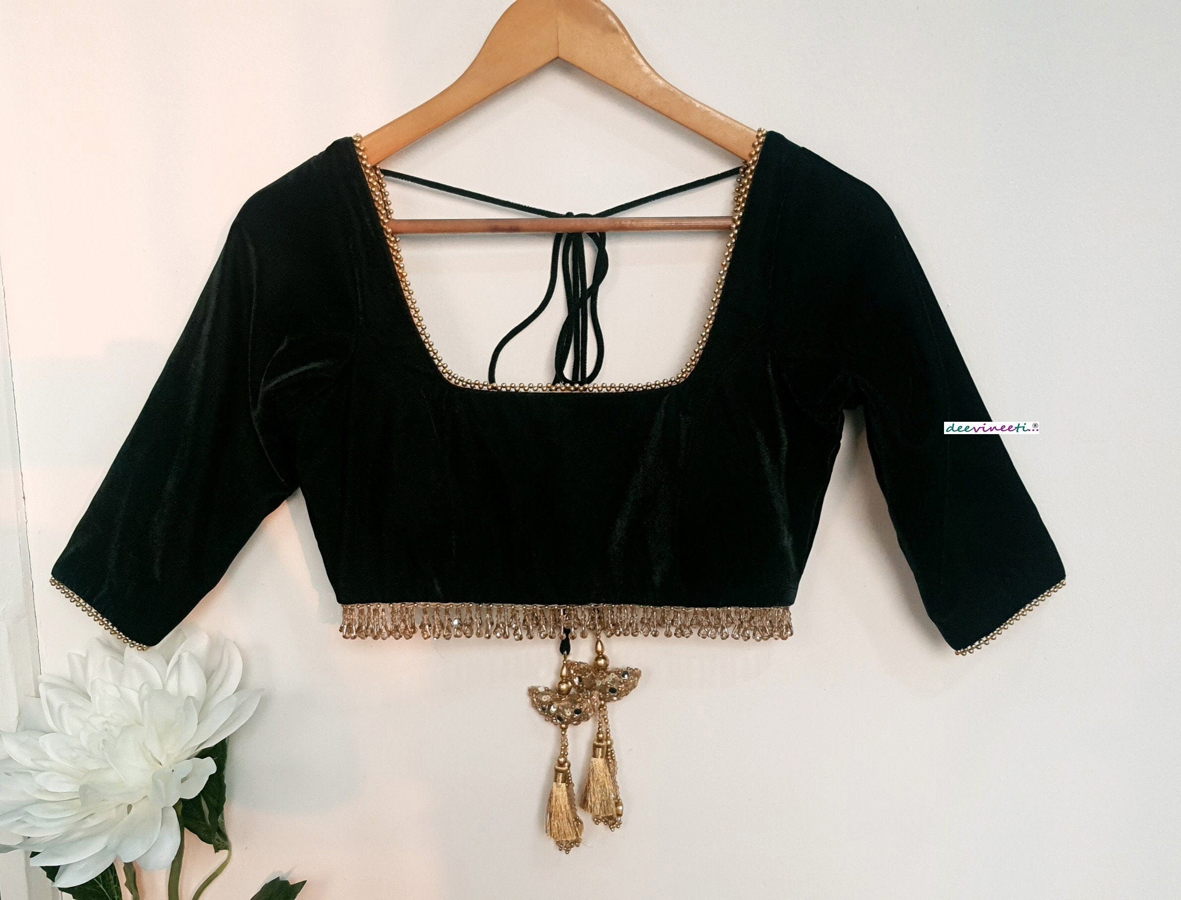 Velvet Square Neck Blouse DVBL_328