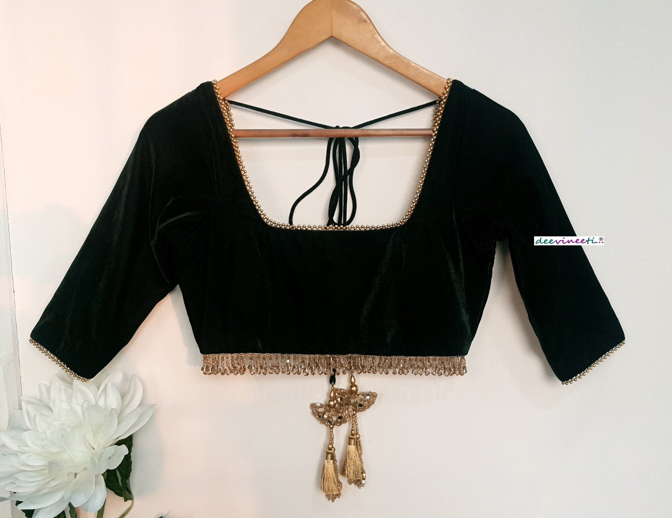 Velvet Square Neck Blouse DVBL_328