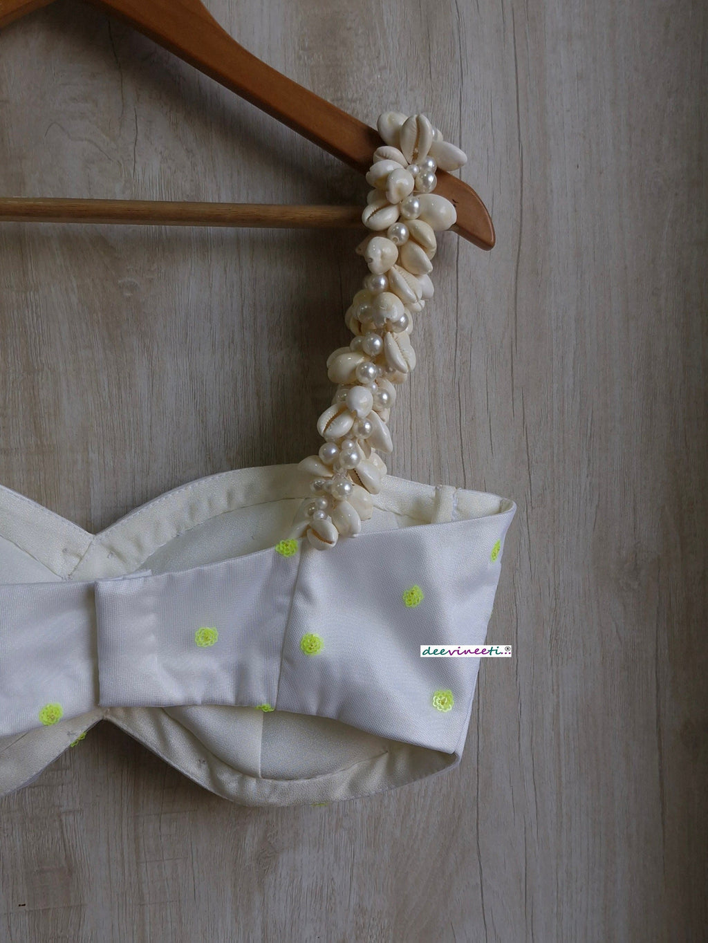 White Shells Spaghetti Beach Wear Blouse DVBL_359