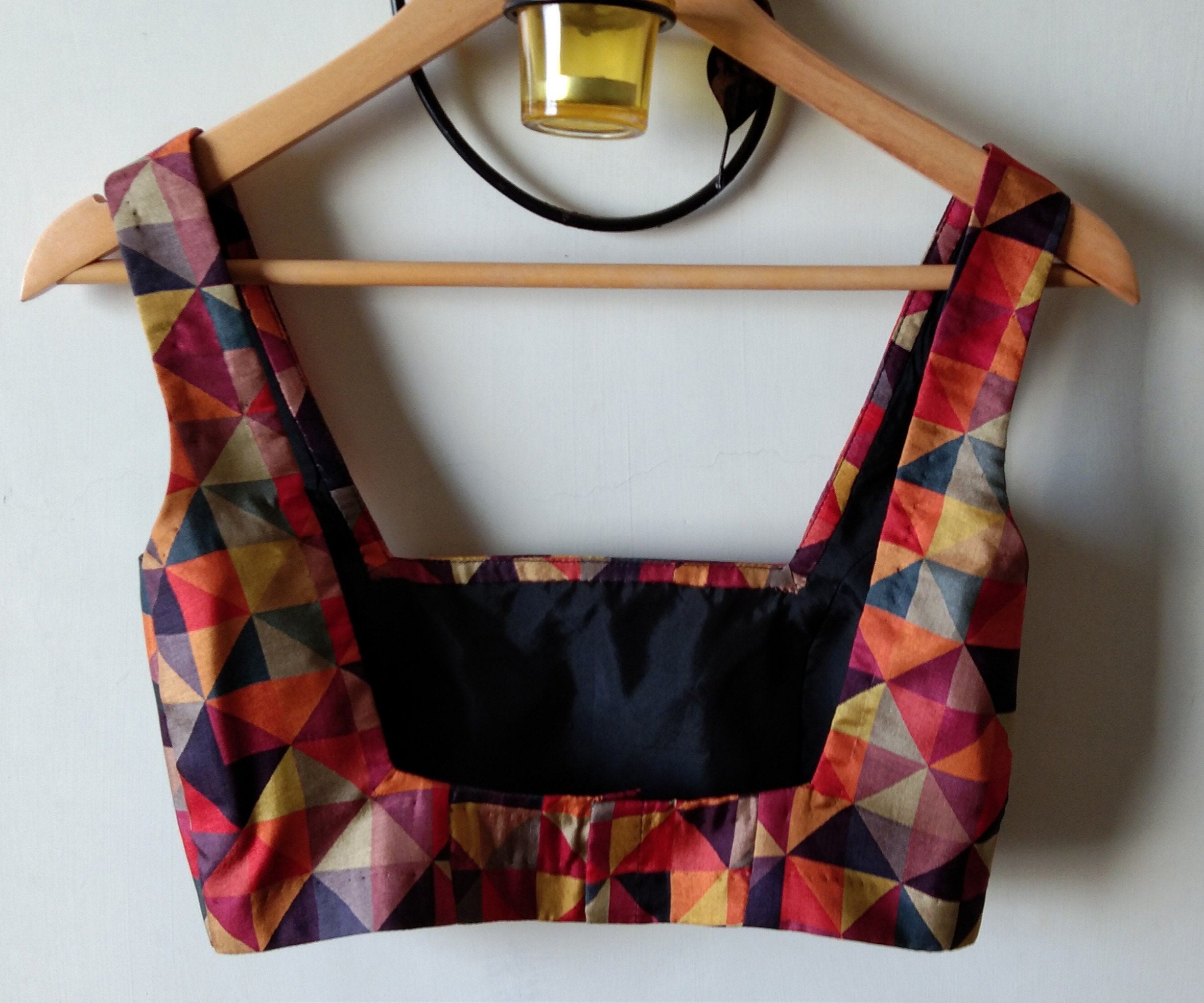 Khadi Silk Multicolor Geometric Print Blouse DVBL_021
