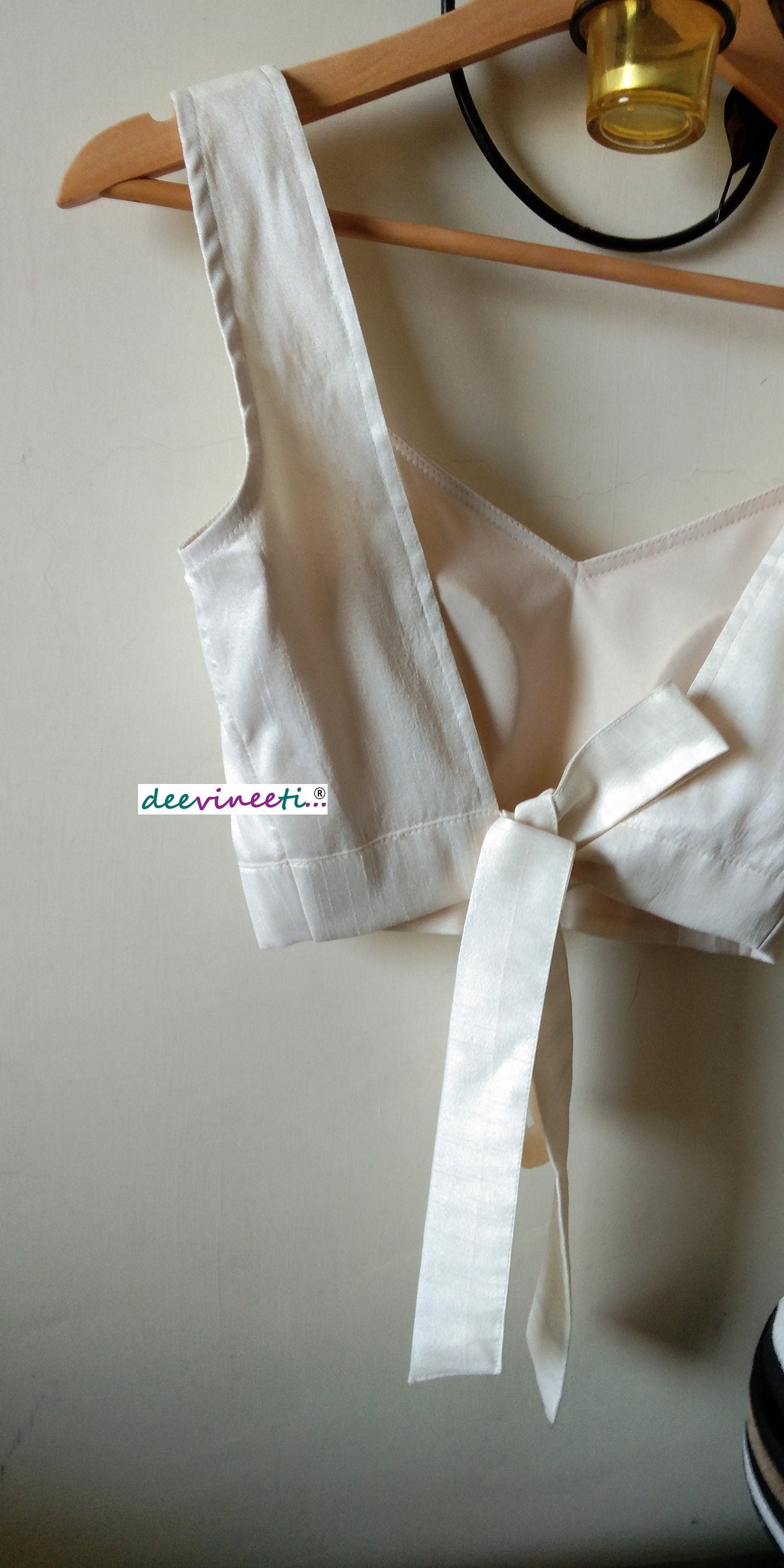 Raw Silk Semi Sweetheart Neck Solid Blouse DVBL_049