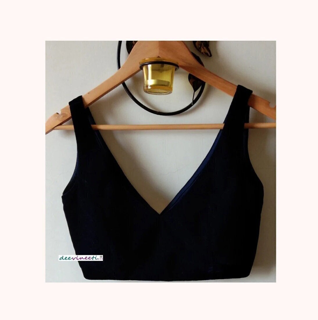 Velvet Blouse Deep V Neck DVBL_034