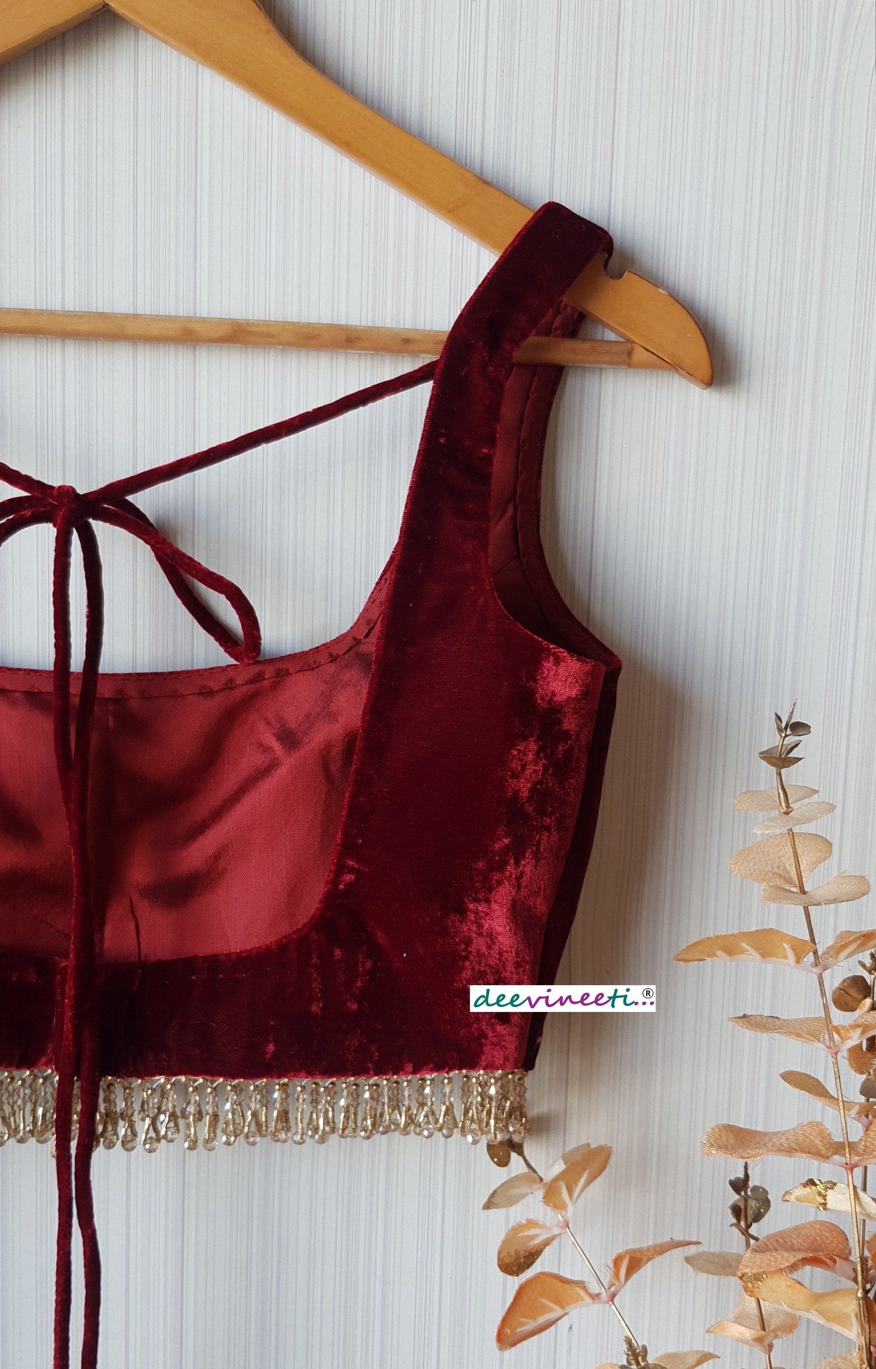 Velvet Deep Square Neck Blouse DVBL_144