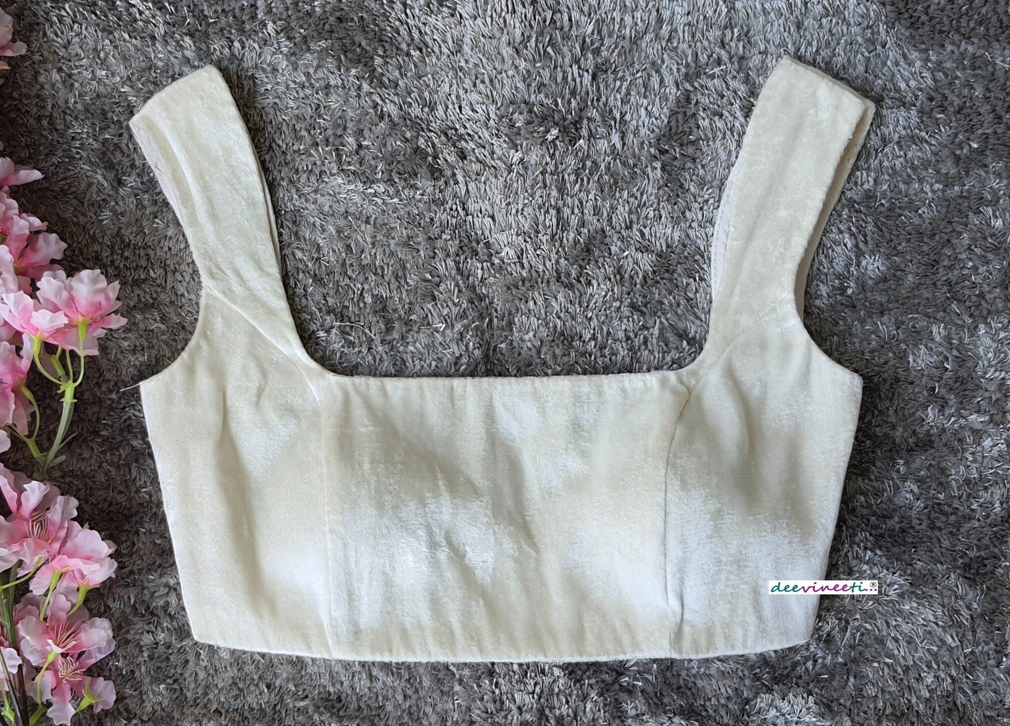 Velvet Blouse Sleeveless Broad Square Neck DVBL_219