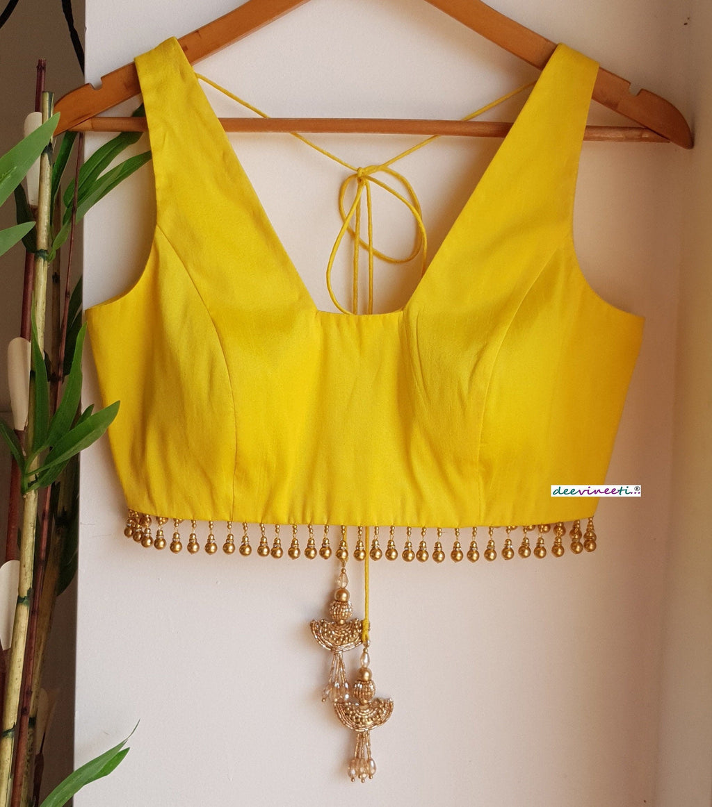 Raw Silk Trapeze Neck Blouse DVBL_291