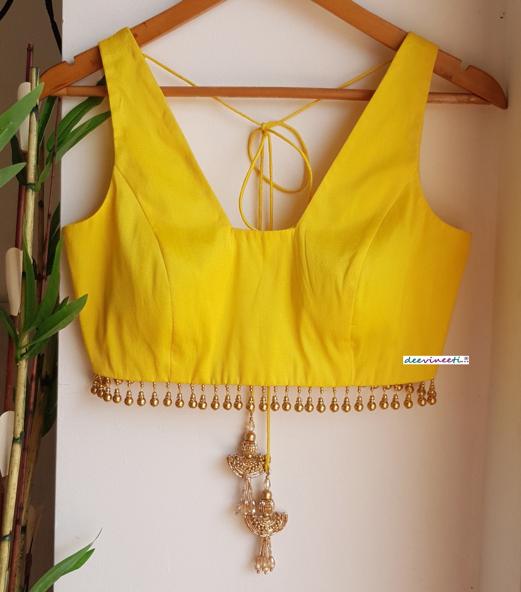 Raw Silk Trapeze Neck Blouse DVBL_291