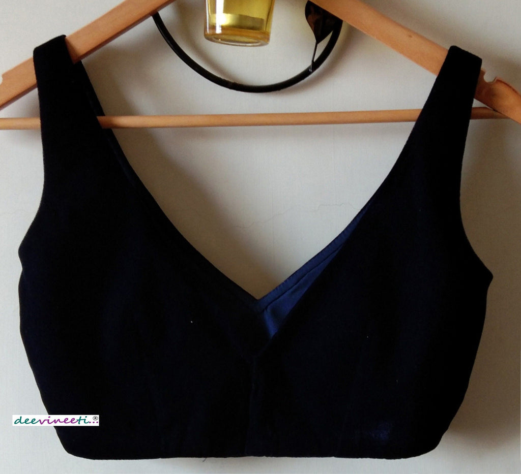 Velvet Blouse Deep V Neck DVBL_034