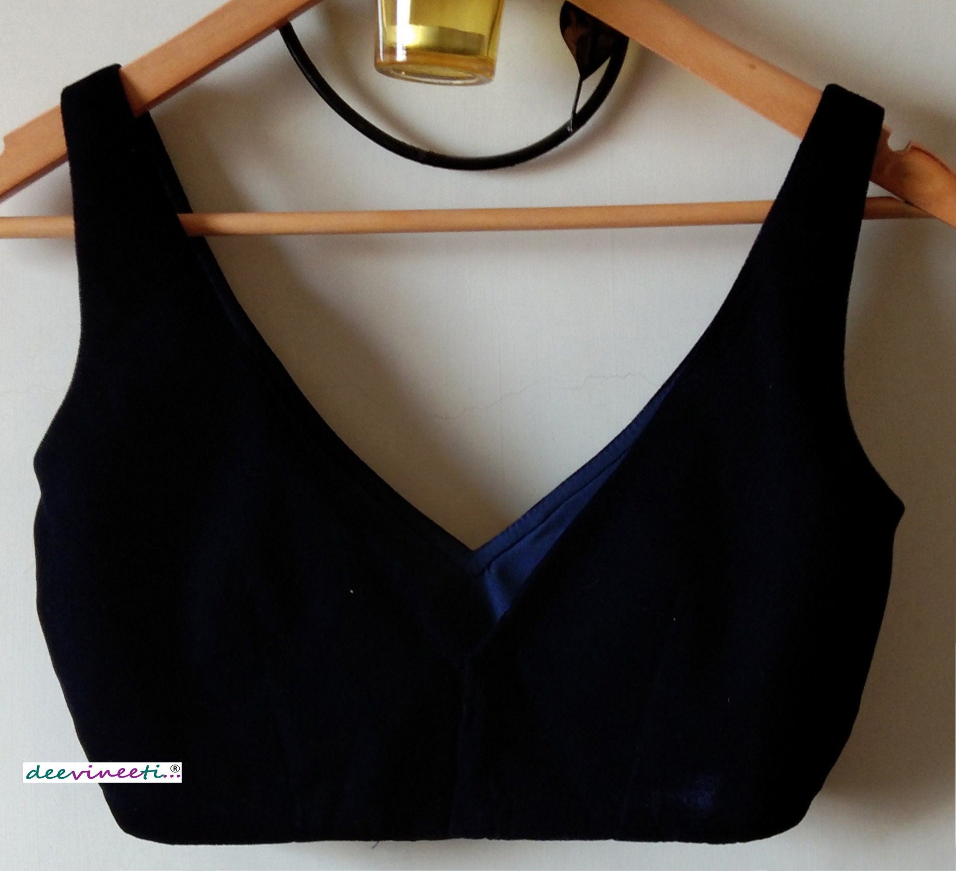 Velvet Blouse Deep V Neck DVBL_034