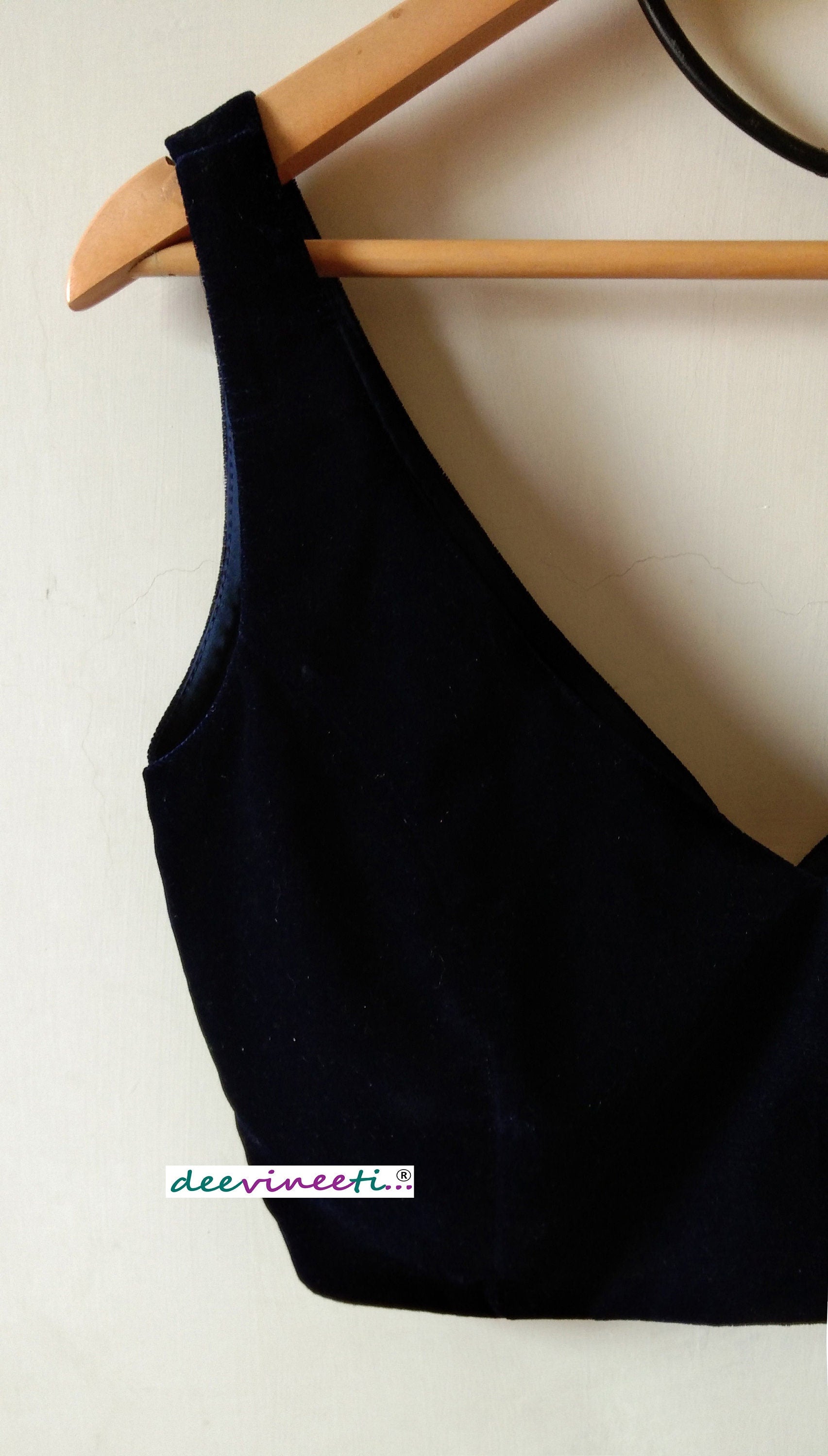 Velvet Blouse Deep V Neck DVBL_034