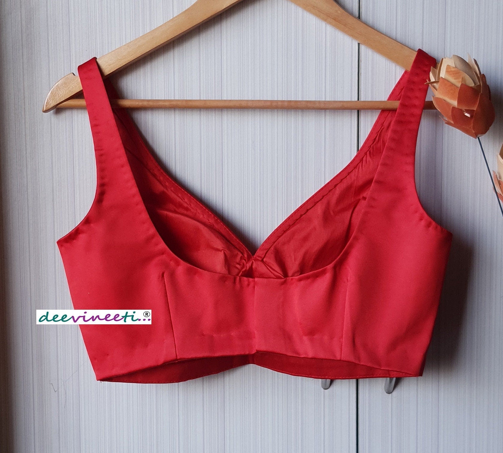 Satin Blouse Deep Sweetheart Neck Sleeveless DVBL_240