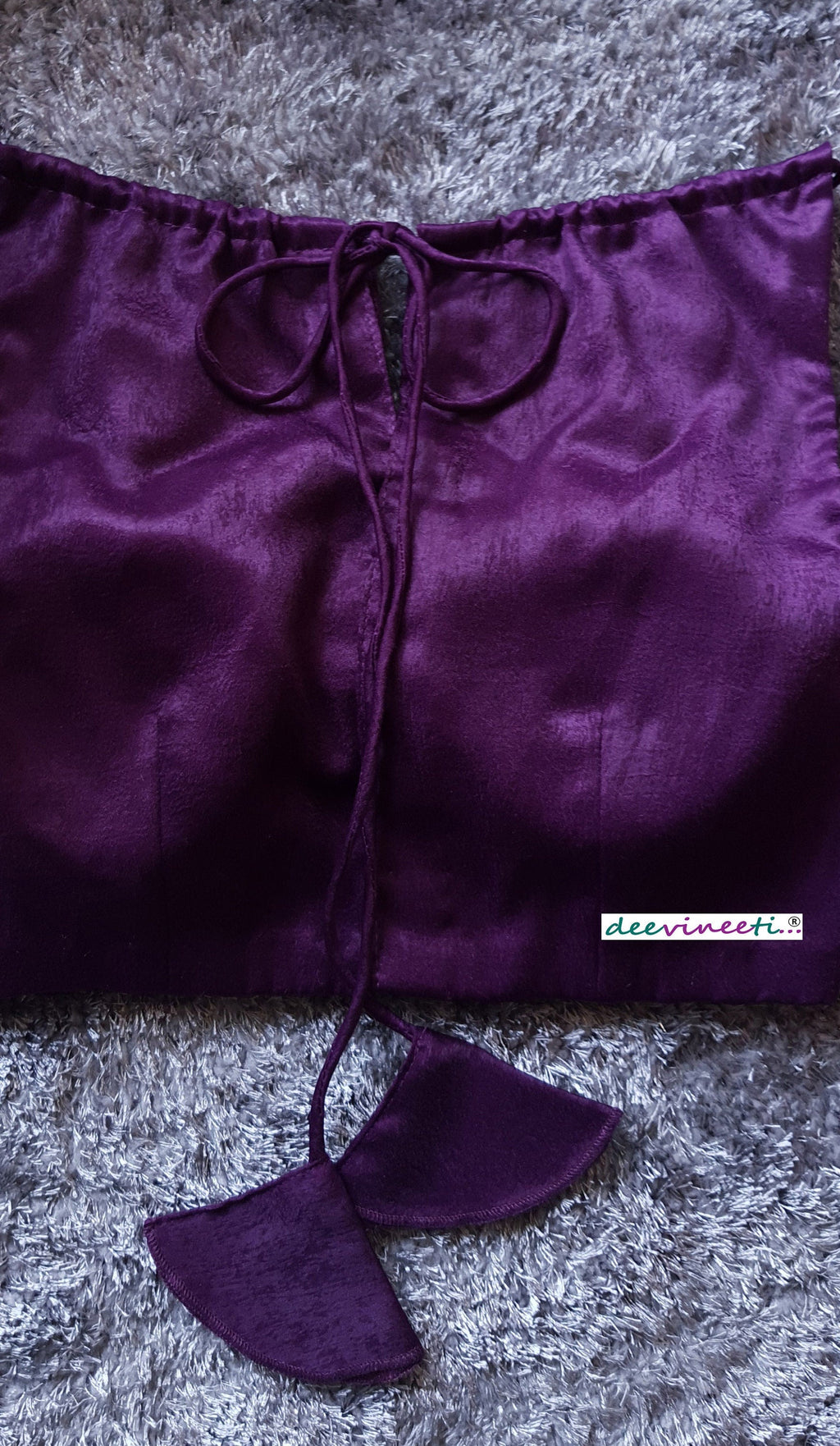 Purple Velvet Crepe Boatneck Blouse DVBL_092