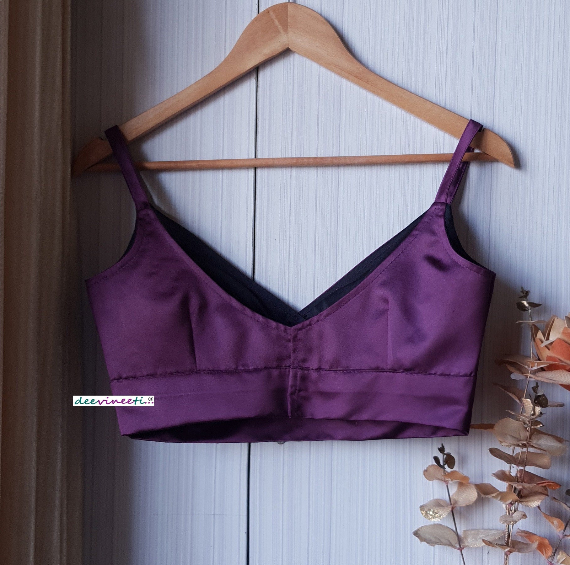 Satin Blouse V Neck DVBL_248