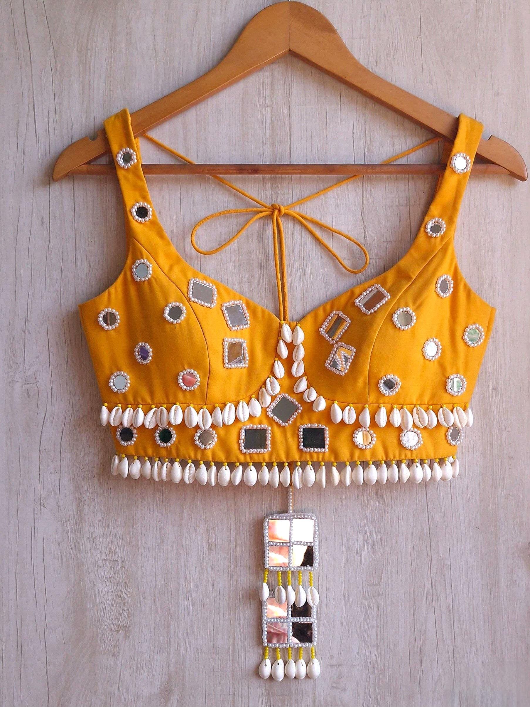 Amber Yellow Rayon Cotton Haldi Blouse DVBL_460