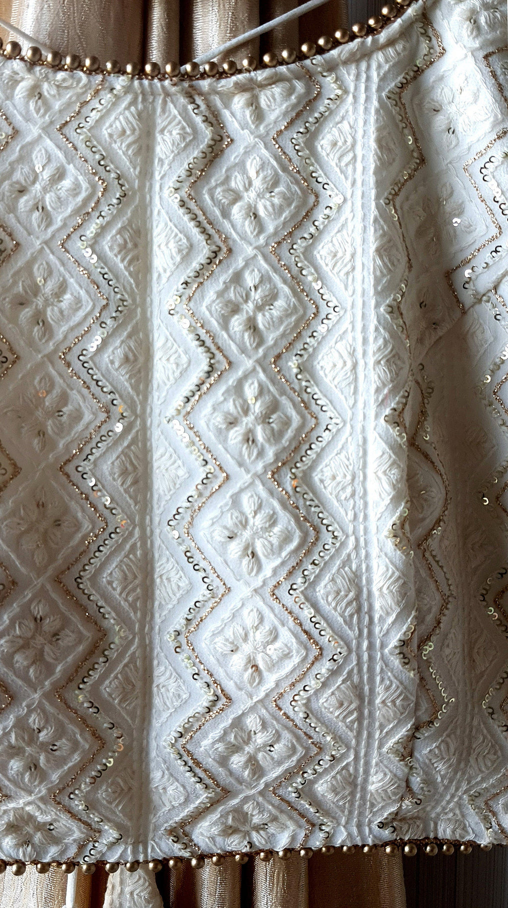 Ivory Chikankari Lucknowi Boat Neck Blouse DVBL_058