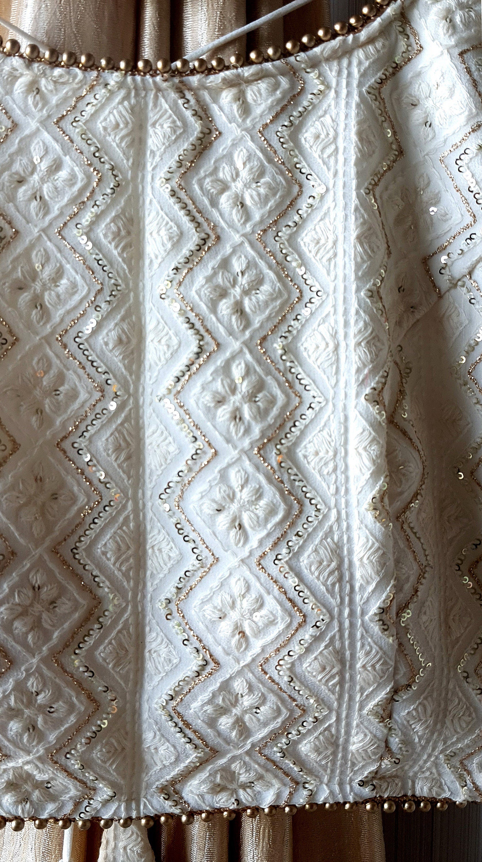 Ivory Chikankari Lucknowi Boat Neck Blouse DVBL_058