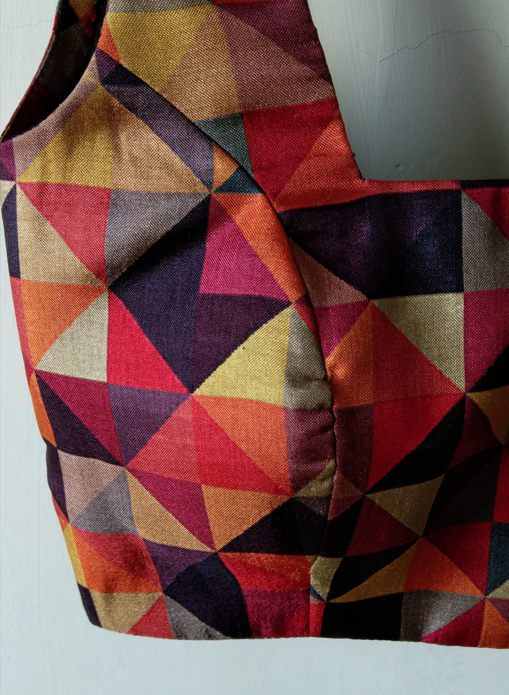 Khadi Silk Multicolor Geometric Print Blouse DVBL_021