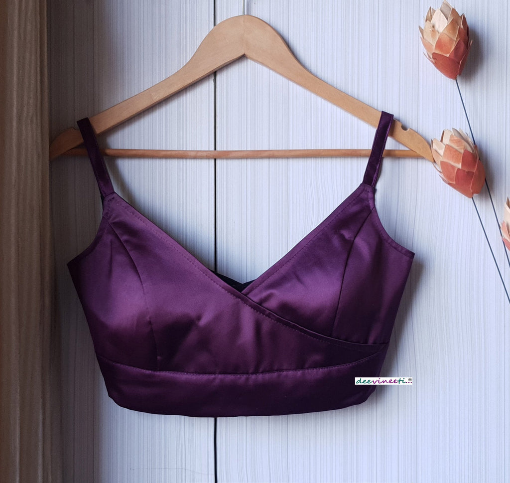 Satin Blouse V Neck DVBL_248