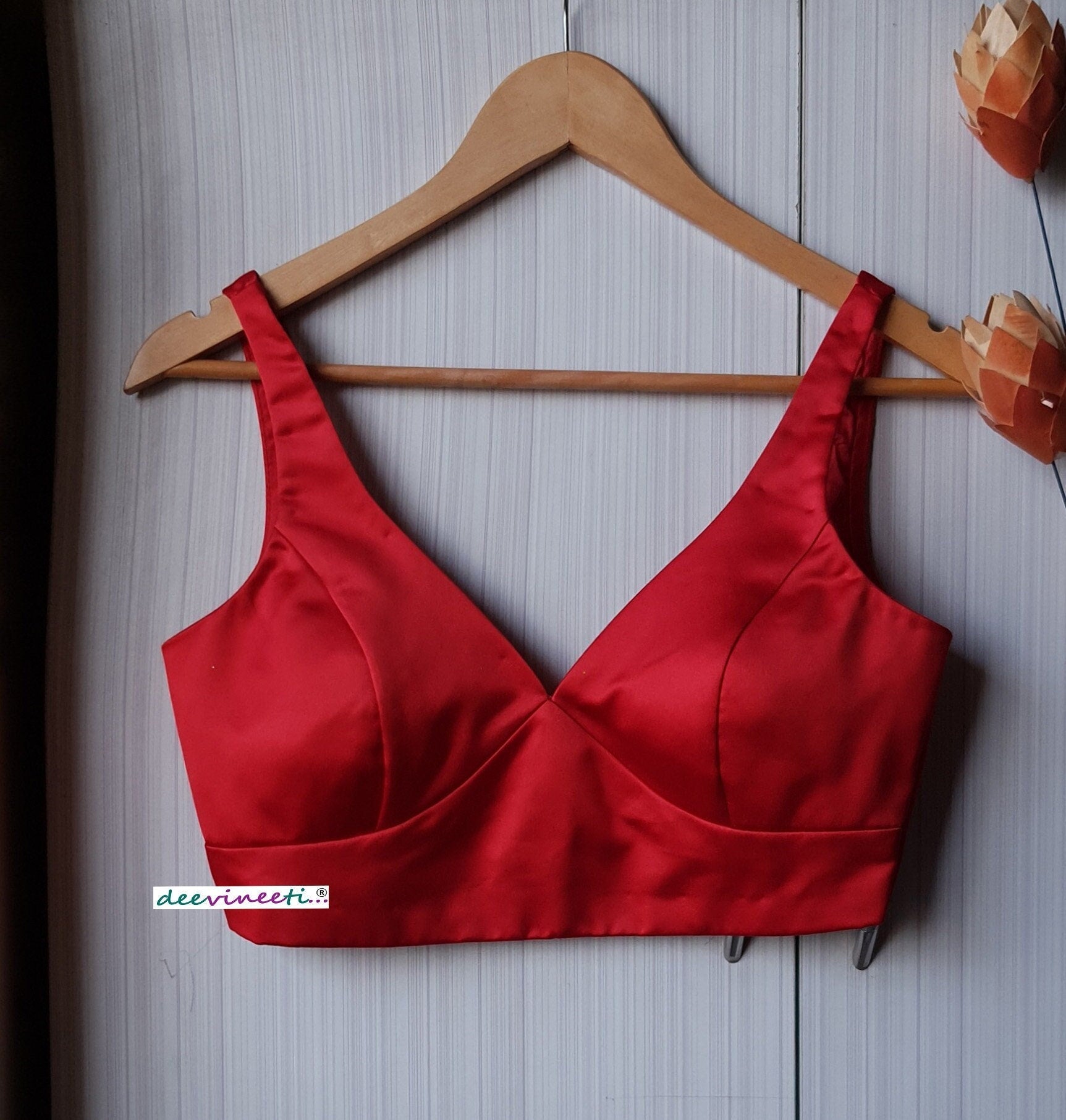 Satin Blouse Deep Sweetheart Neck Sleeveless DVBL_240