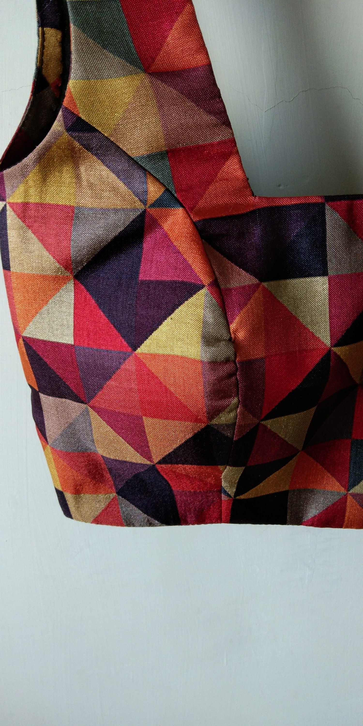 Khadi Silk Multicolor Geometric Print Blouse DVBL_021