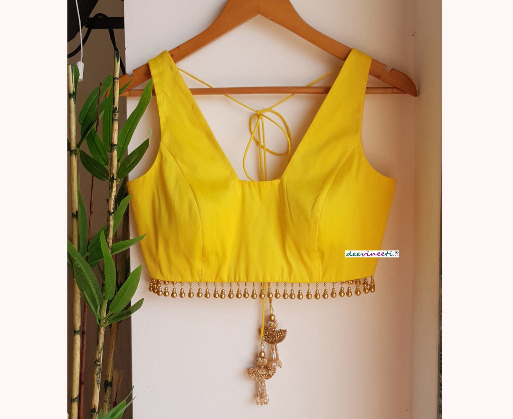 Raw Silk Trapeze Neck Blouse DVBL_291