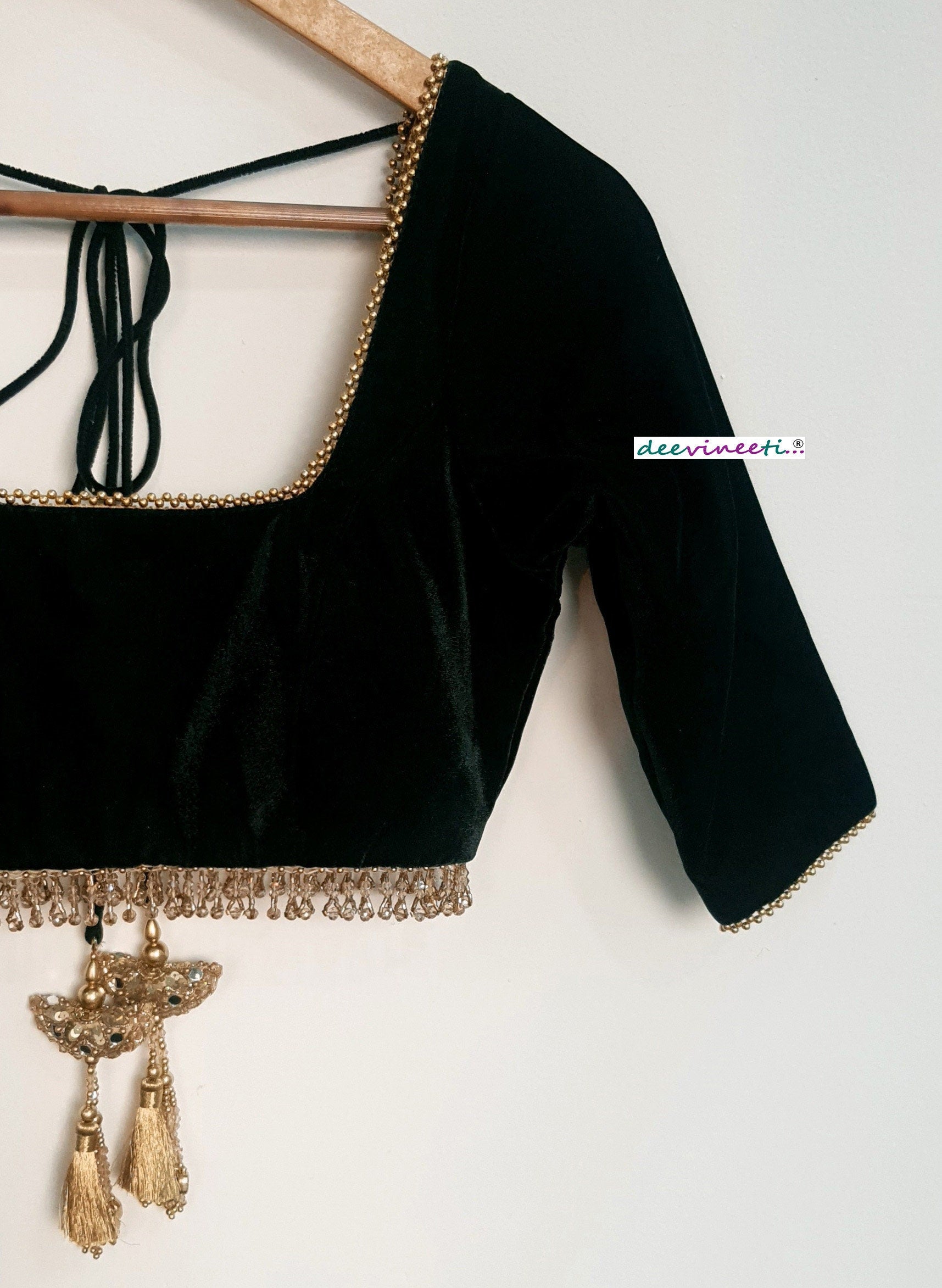 Velvet Square Neck Blouse DVBL_328