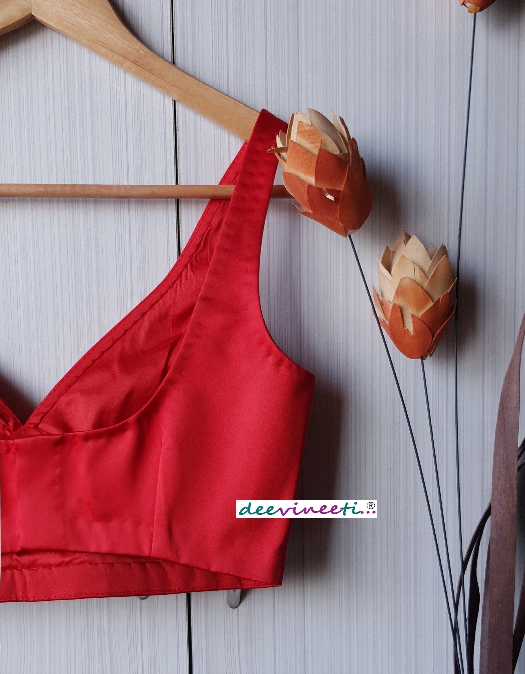 Satin Blouse Deep Sweetheart Neck Sleeveless DVBL_240