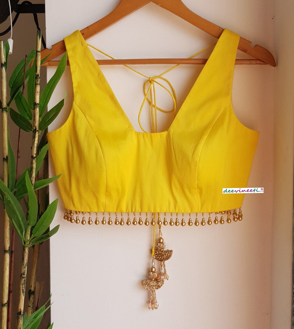 Raw Silk Trapeze Neck Blouse DVBL_291