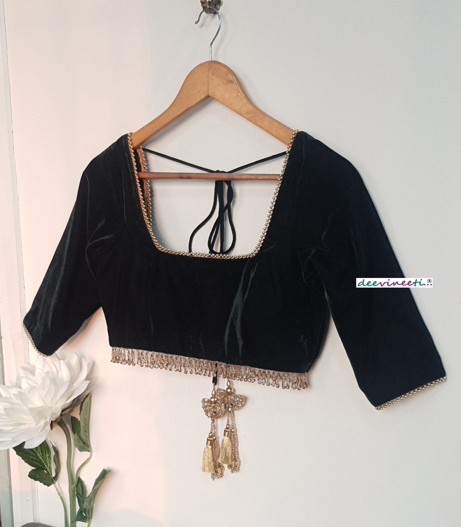 Velvet Square Neck Blouse DVBL_328