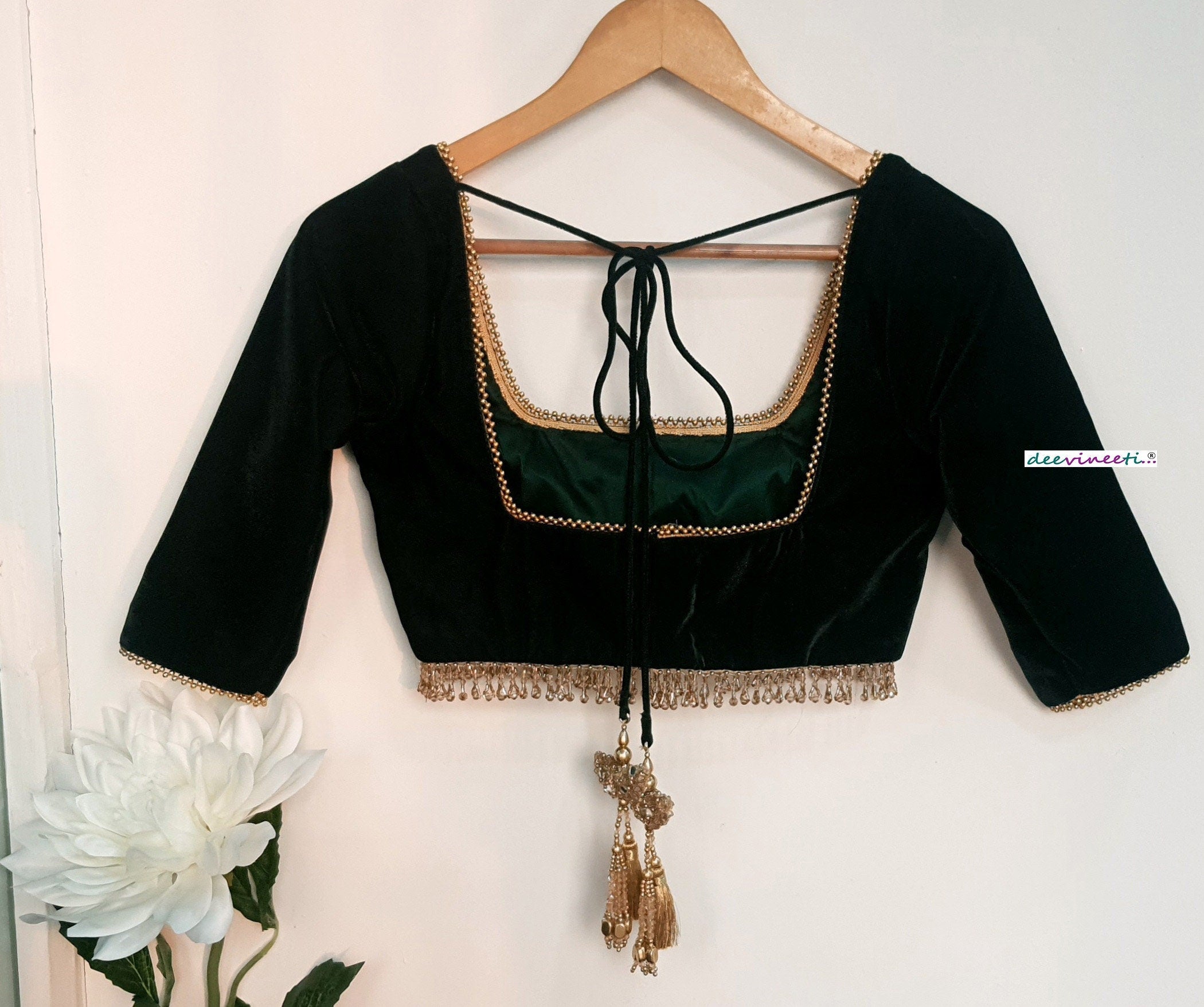 Velvet Square Neck Blouse DVBL_328
