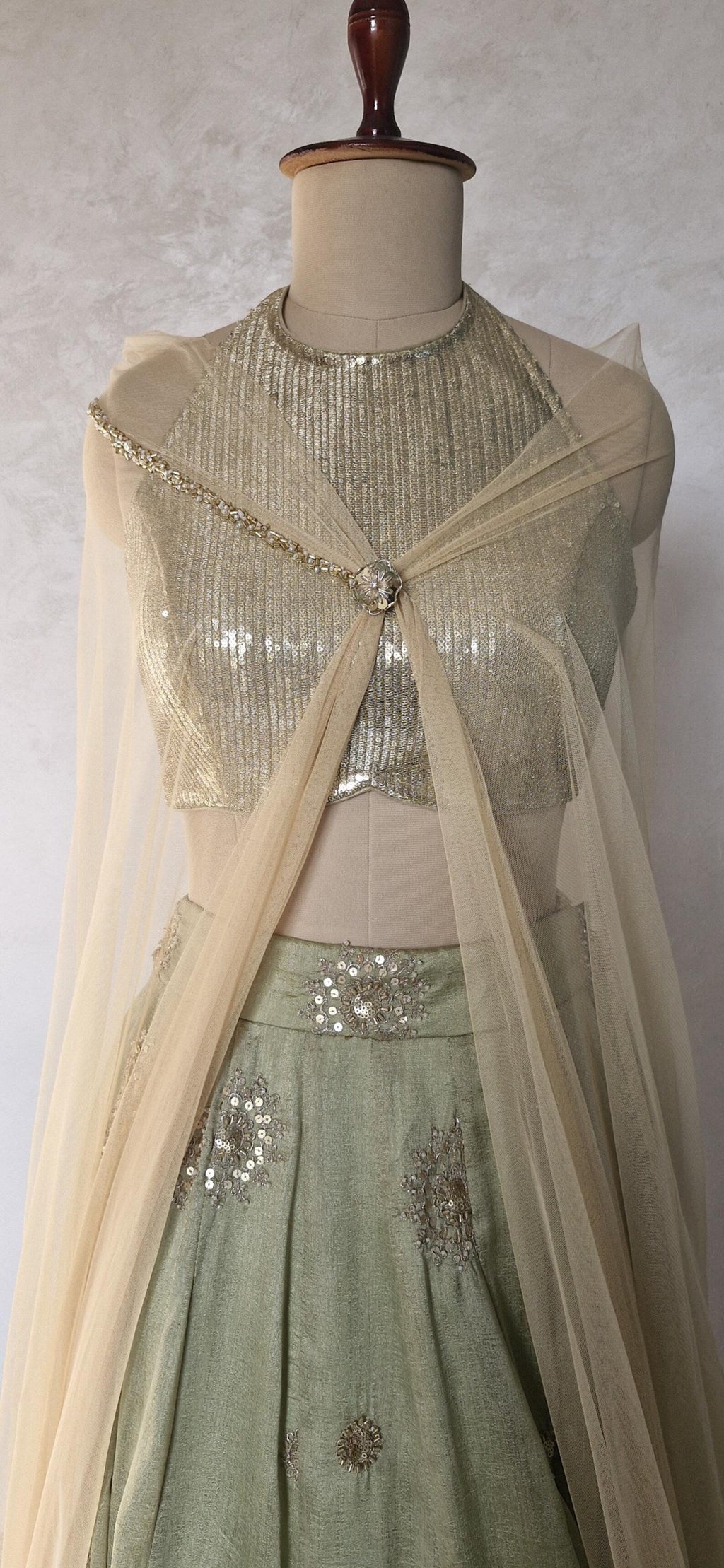 Pistachio Green Embroidered Art Silk Lehenga Choli DVMTD_0278