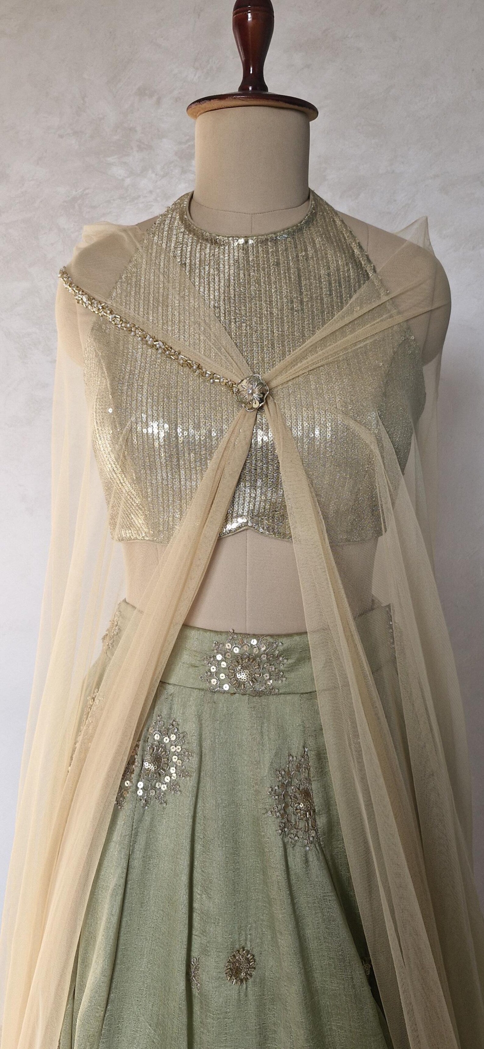 Pistachio Green Embroidered Art Silk Lehenga Choli DVMTD_0278