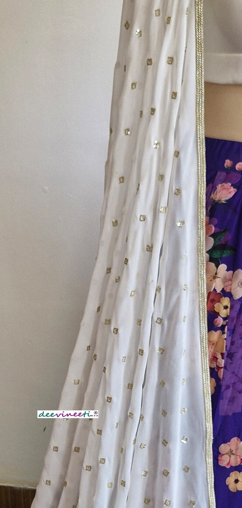 Purple Floral Printed Lehenga Set DVMTD_0232