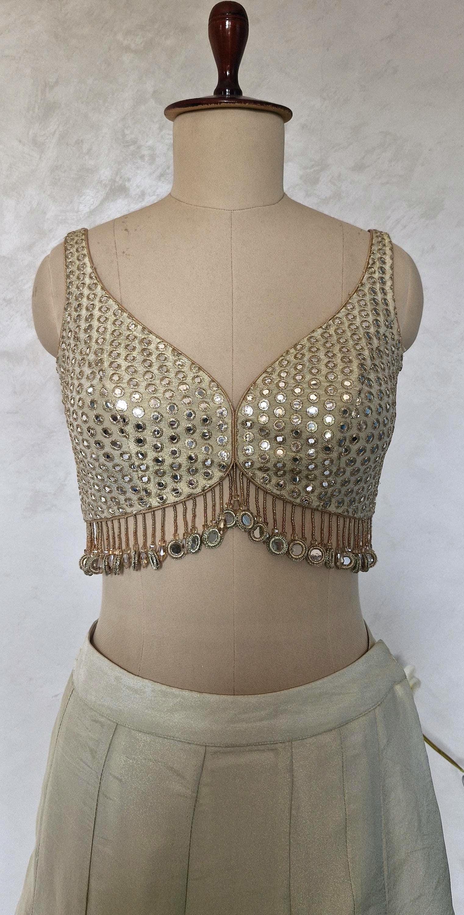 Champagne Gold Lehenga, Slit Skirt Set, Contemporary Tissue Silk Co-ord Set DVMTD_0287