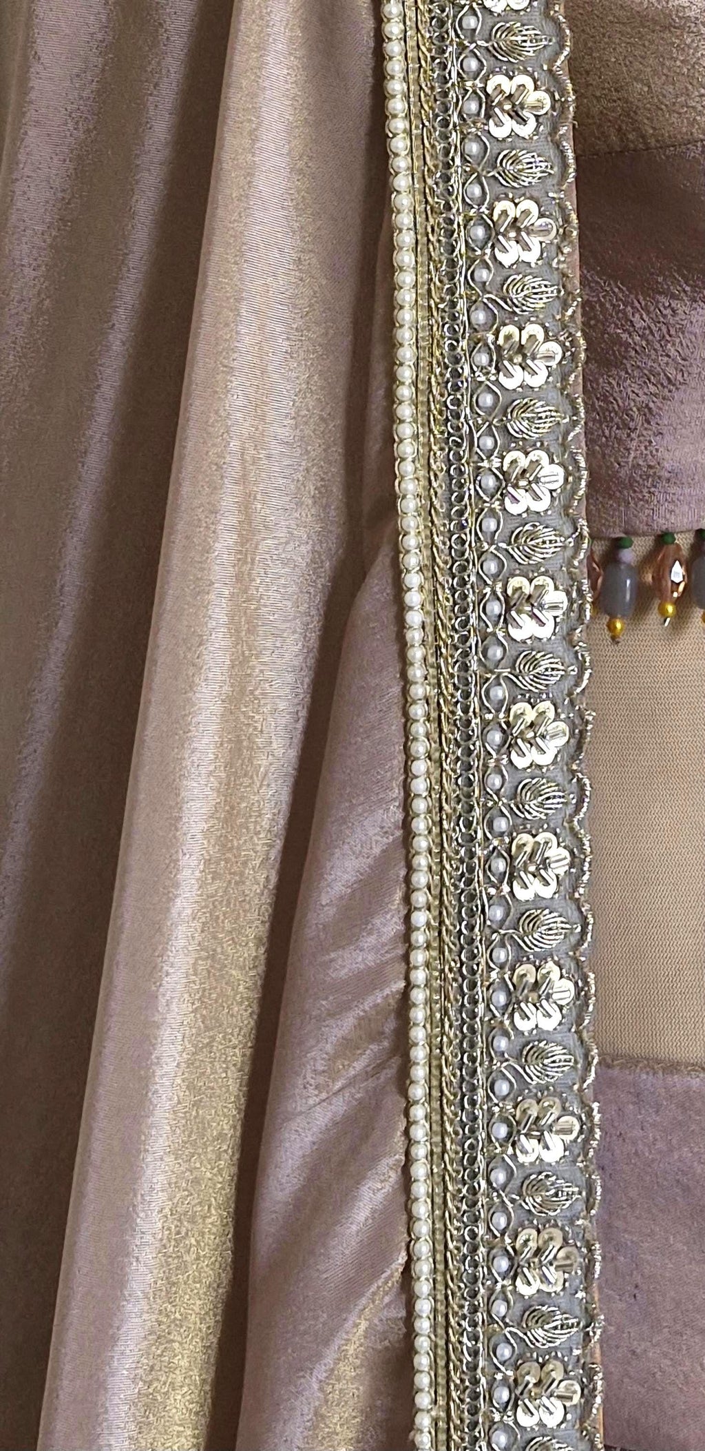 Dusty Pink Tissue Silk Lehenga Choli for Mehendi, Sangeet DVMTD_0290