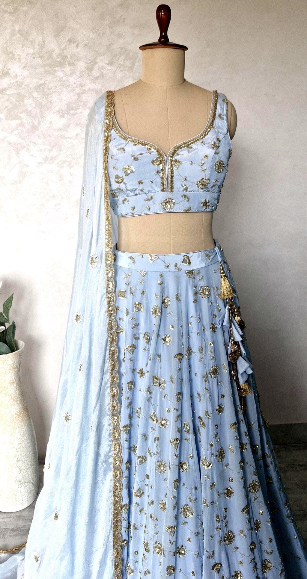 Embroidered Powder Blue Crepe Silk Lehenga Choli DVMTD_0294