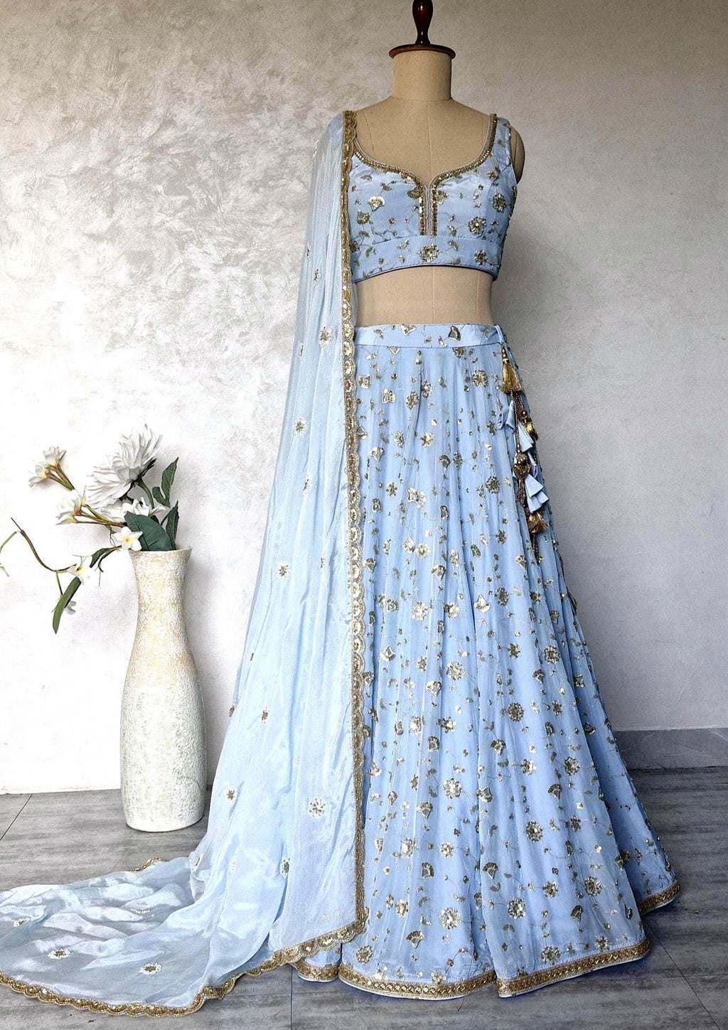Embroidered Powder Blue Crepe Silk Lehenga Choli DVMTD_0294