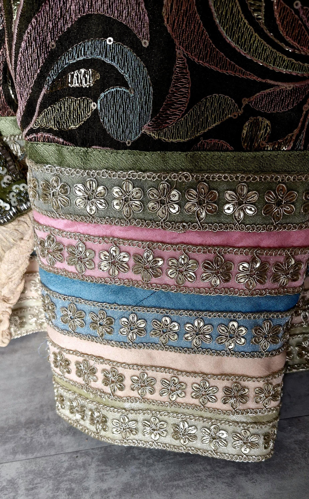 Olive Green Embroidered Tissue Silk Lehenga Choli DVMTD_0306